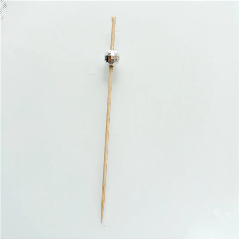 75STO-200X ديسكو الكرة المسواك الزخرفية للمقبلات ، أسياخ الخيزران الفاخرة للمقبلات المشروبات ديسكو زينة الحفلات #3