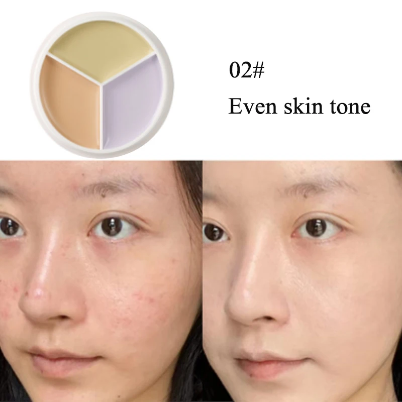 3 colors Concealer Dark Circles Corrector high coverage Green Nose Contour Shading Cream Palette Face Base Beauty Korean Makeup