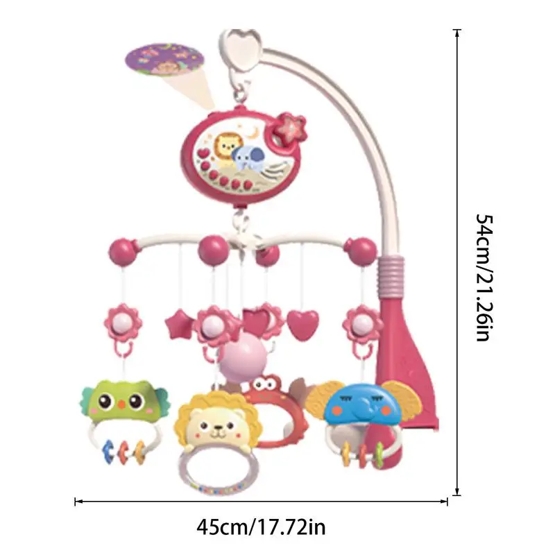 Baby Crib Mobile Bed Bell Rattle Holder 0-3 Years Old Rotary Remote Control Infant Girl Boy Hanging Toys