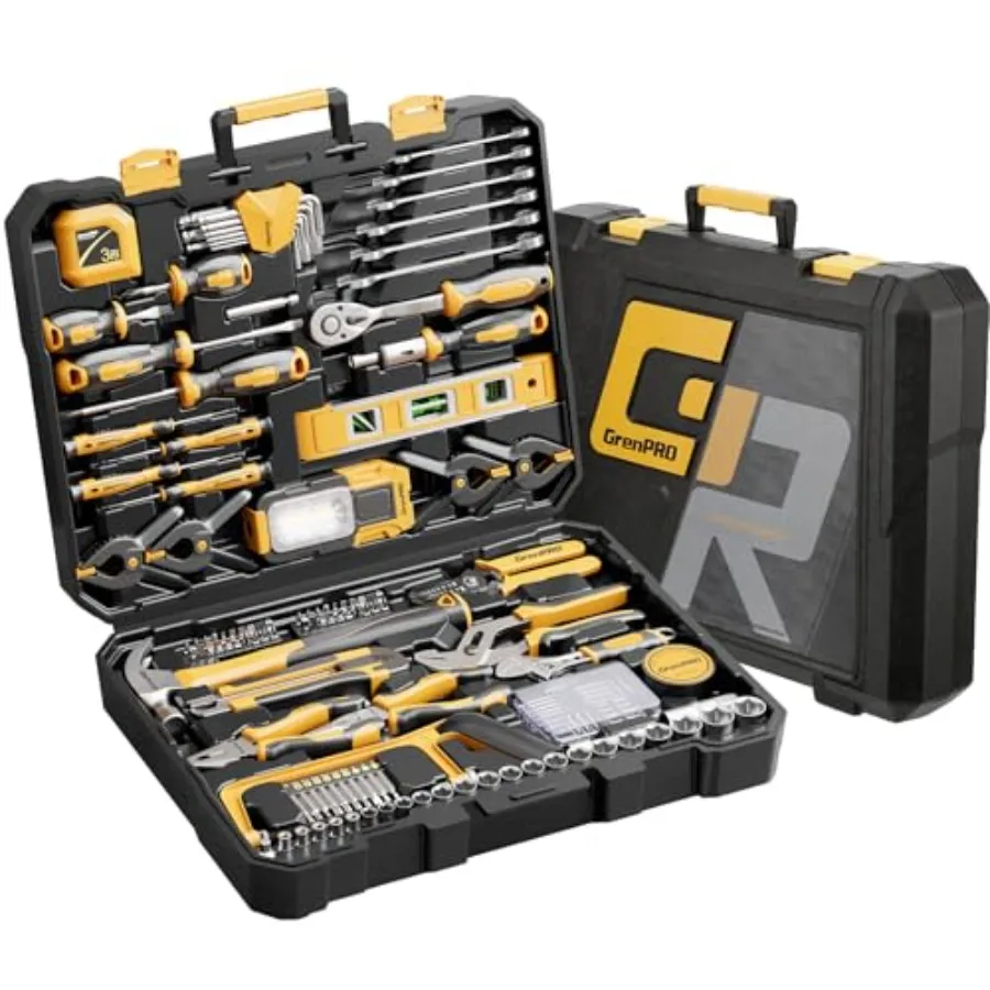 GRENPRO 239PCS Tool Set Tool Kit For Home, Basic Household Automotive Motorcycle Car Tool Kits, Portable Plastic Mechanics Tool
