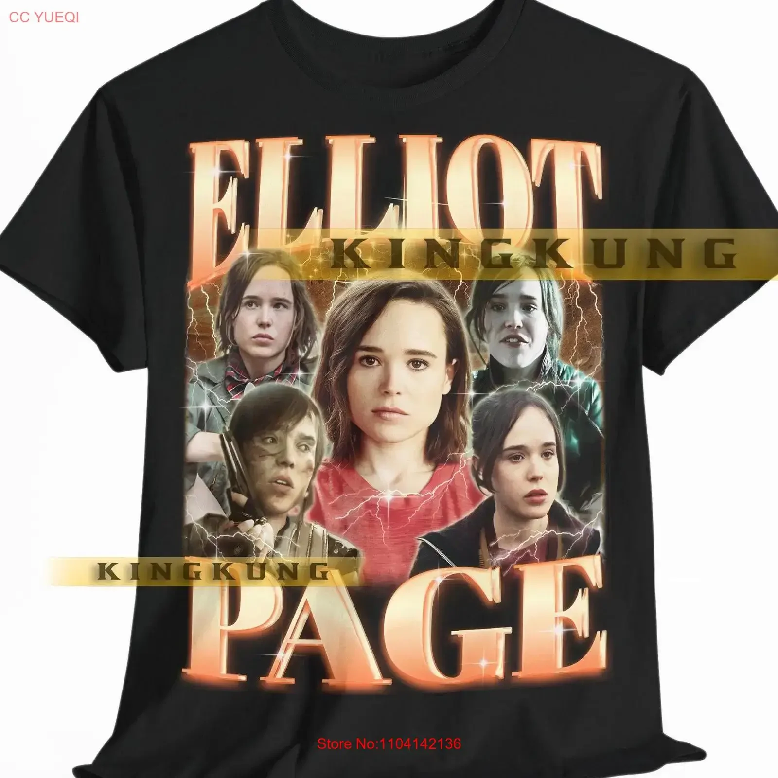 ELLIOT PAGE T Shirt Vintage Retro 90s saf vintage Washed homme Breathable Comfortable Slightly Soft Casual