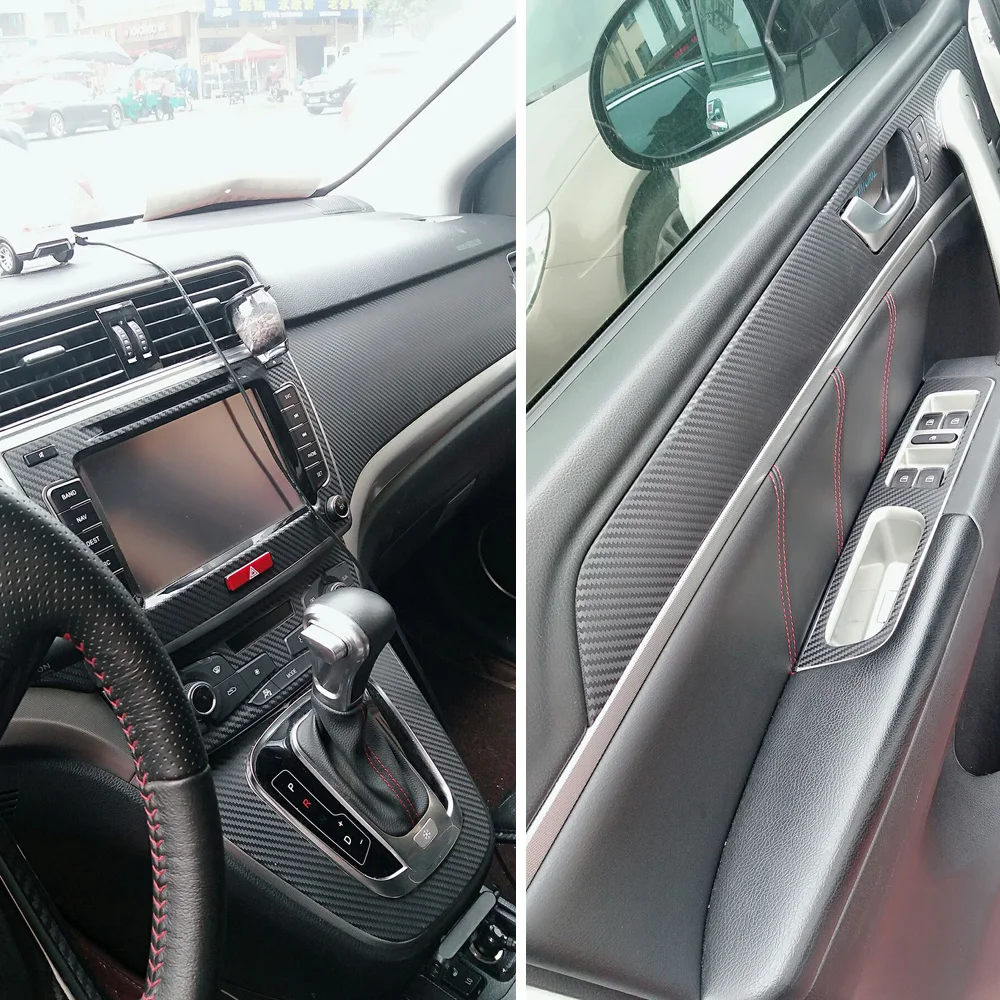 For Haval H6 Red Label Sport I 2015-2019InteriorCentralControlPanelDoorHandleCarbon Fiber Stickers Decals Car Styling Accessorie