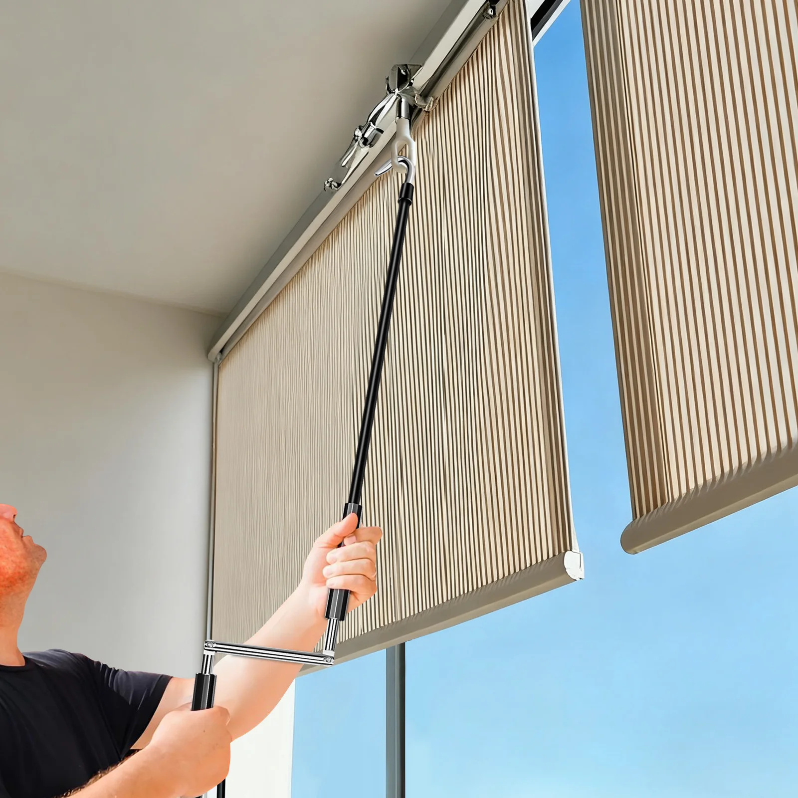 Toldo manual manivela lidar com sombra ao ar livre dossel universal substituição varinha toldo manual varinha rv sombra ferramenta de retração