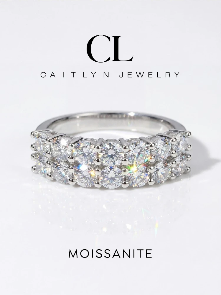Echter 1,4ct Moissanit-Diamant Ewigkeitsring für Damen 925 Sterling Silber Täglicher Party-Schmuck Wunderschöner Hochwertiger Feinschmuck