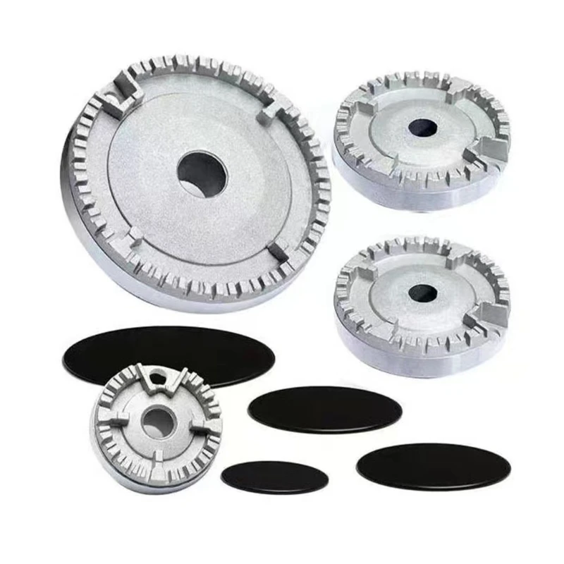 طقم أغطية لهب الشعلات طقم أغطية مجموعة غطاء اللهب للفرن مجموعة من الملمس المعدني للموقد دروبشيب