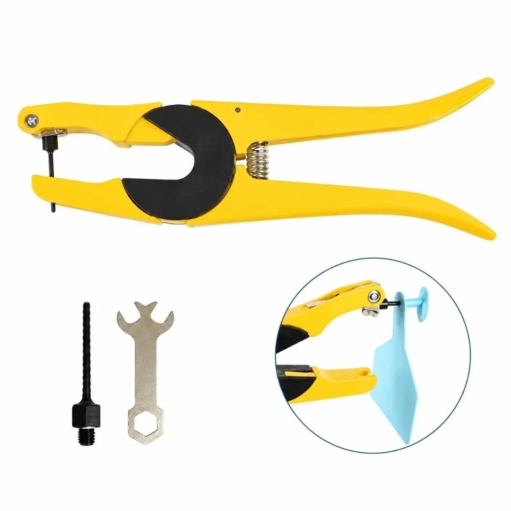 Yellow Cow Ear Tag Pliers Alloy Steel Ergonomic Handle Ear Tag Pliers 23cm / 9.06inch Wear Resistant Livestock Ear Tag Plier