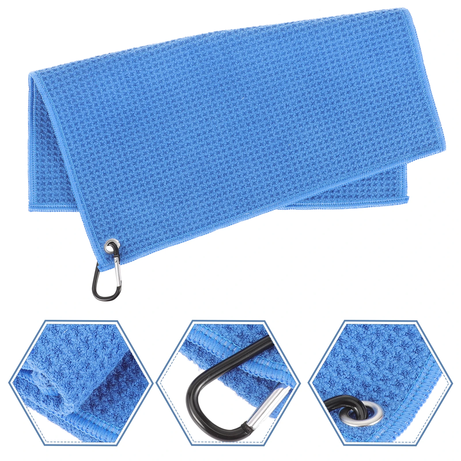 

3 Black Golf Towels 30x30cm Microfiber Cleaning Portable Golfing Accessories Lightweight Compact Size Moisture Absorbent