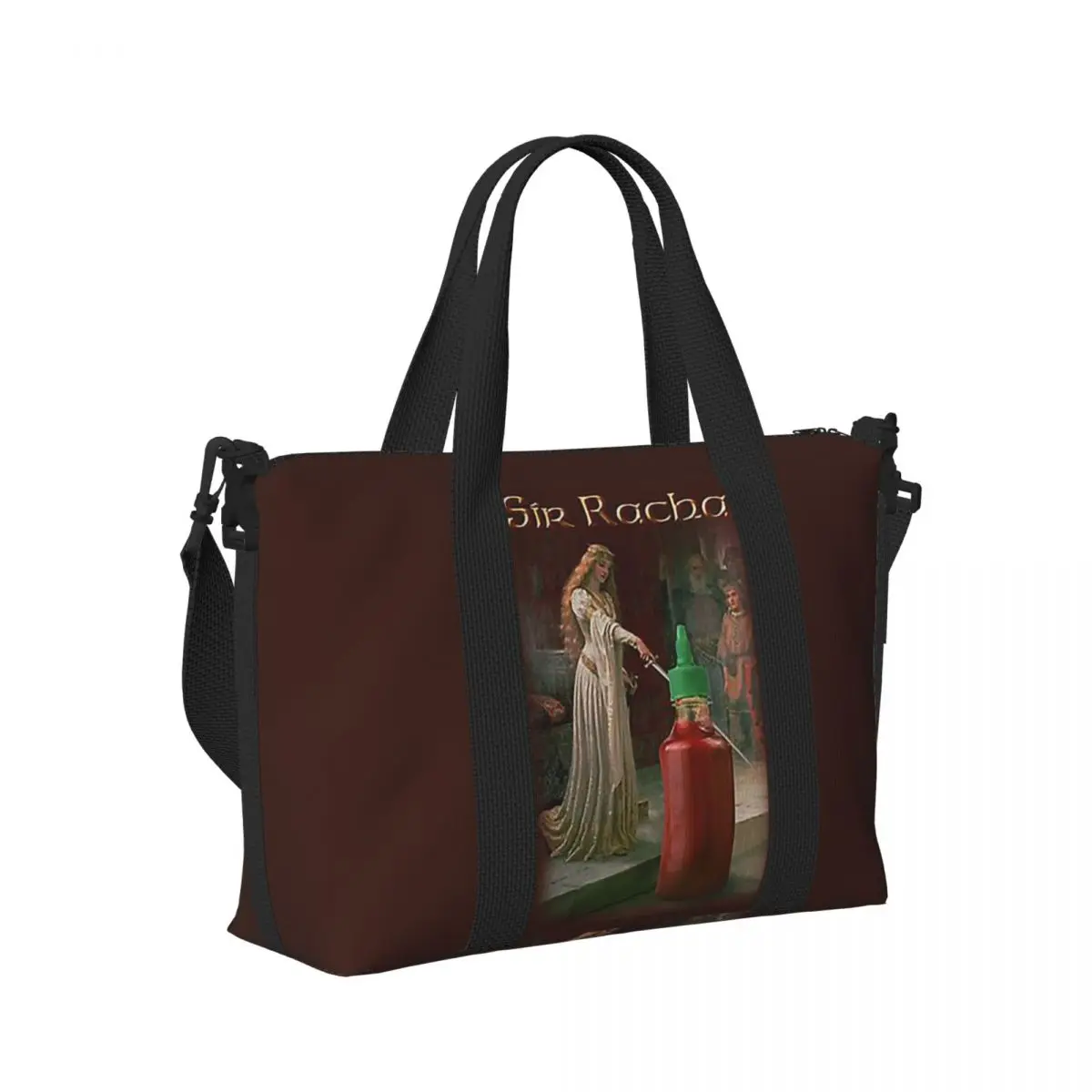 Bolsa de viaje de playa con salsa Sir Racha Sriracha, bolsas de mano de gran capacidad para gimnasio, Yoga, bolso de compras para mujer