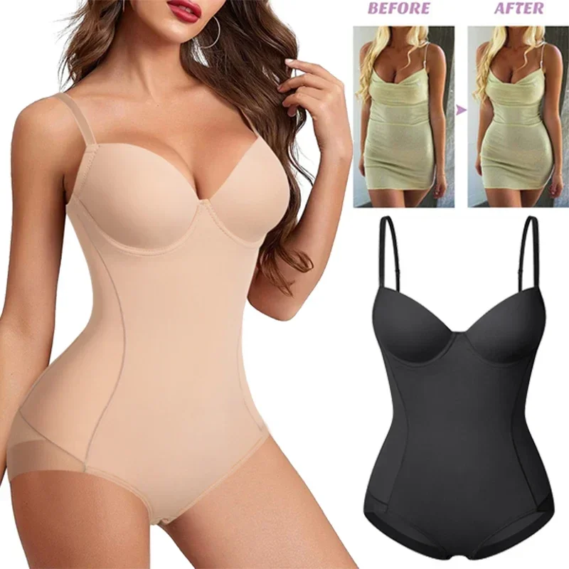 

Waist Trainer Shapewear for Women Tummy Control Dress Backless Bodysuit Tops Body Shaper with Built-in Bra Slimming Underwear