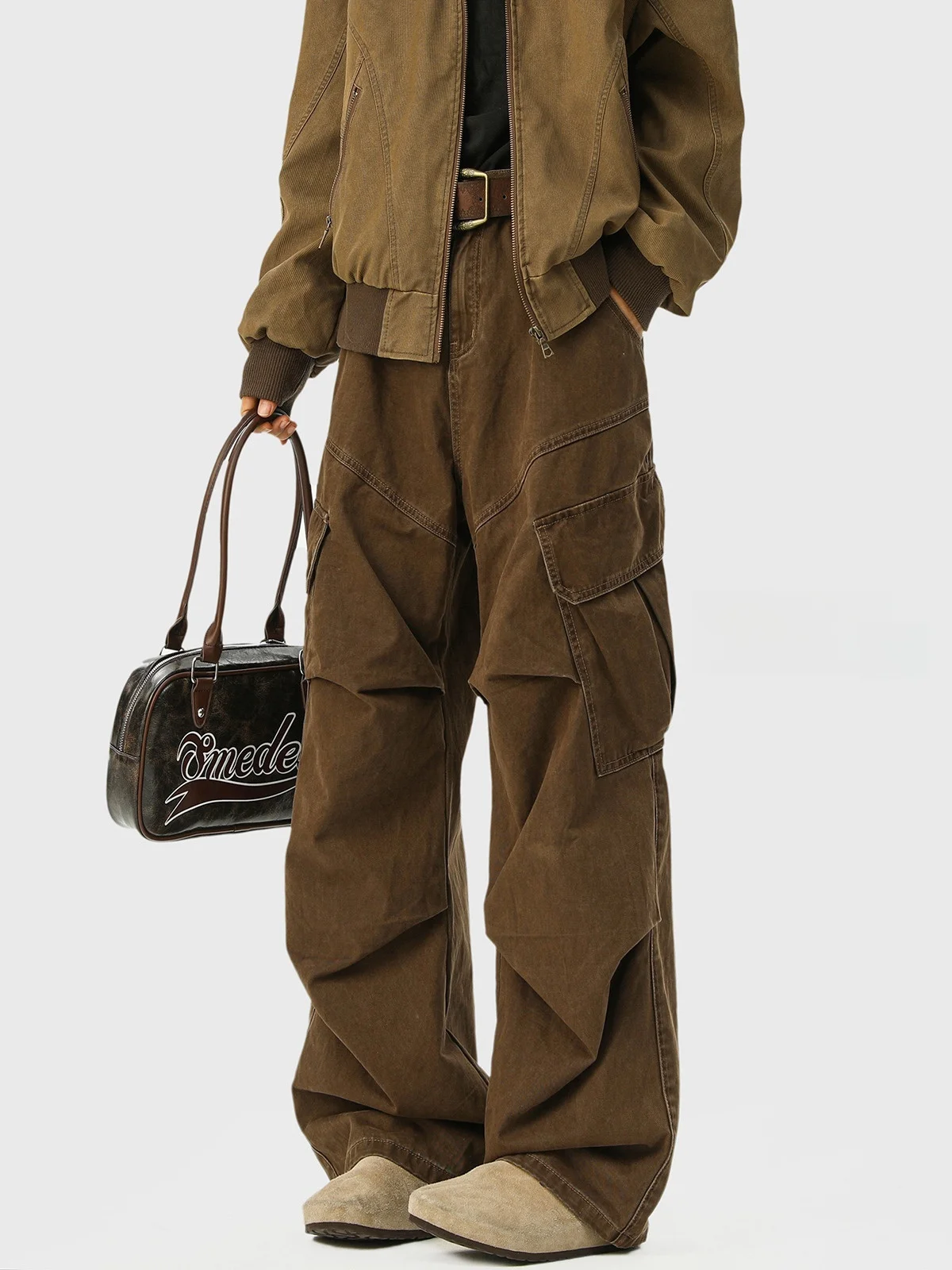 

Мужские рабочие брюки, весенне-осенние, новые, утолщенные, прямого кроя, повседневные, с множеством карманов, в стиле парашютиста.