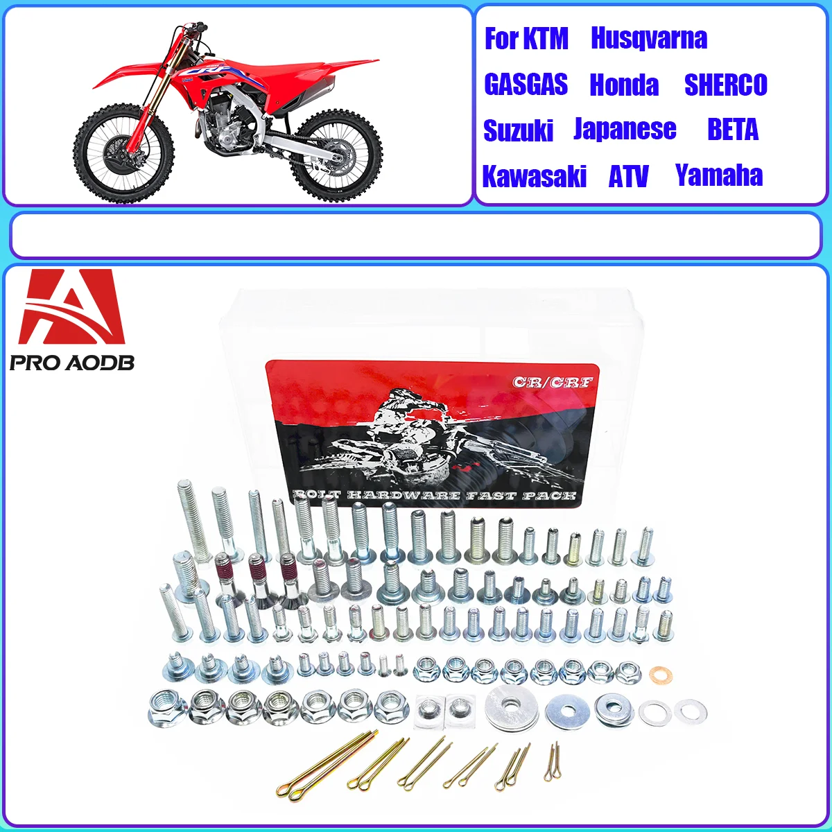 

MOTO screwbolt repair rescue mending Full tool kit Fastener For HONDA YAMAHA CR CRF CRFR CRFRX CRFX YZ YZF WR WRF 2025 Universal