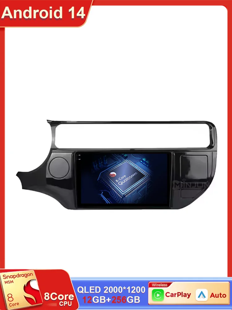 9Inch Android 15 Draadloze Carplay Auto Voor Kia RIO 4 K3 2015 2016 2017 Autoradio Multimedia Video Player navigatie Gps HeadUnit - afbeelding 2