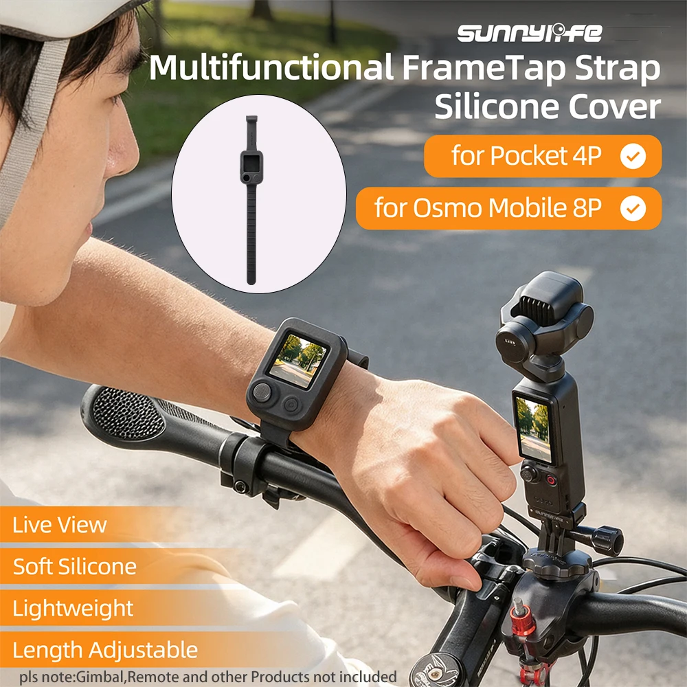 Silikonhülle mit Handgelenkschlaufe für Osmo FrameTap Sucher-Fernbedienung, Schutzhülle für DJI Pocket 4 Pro Zubehör