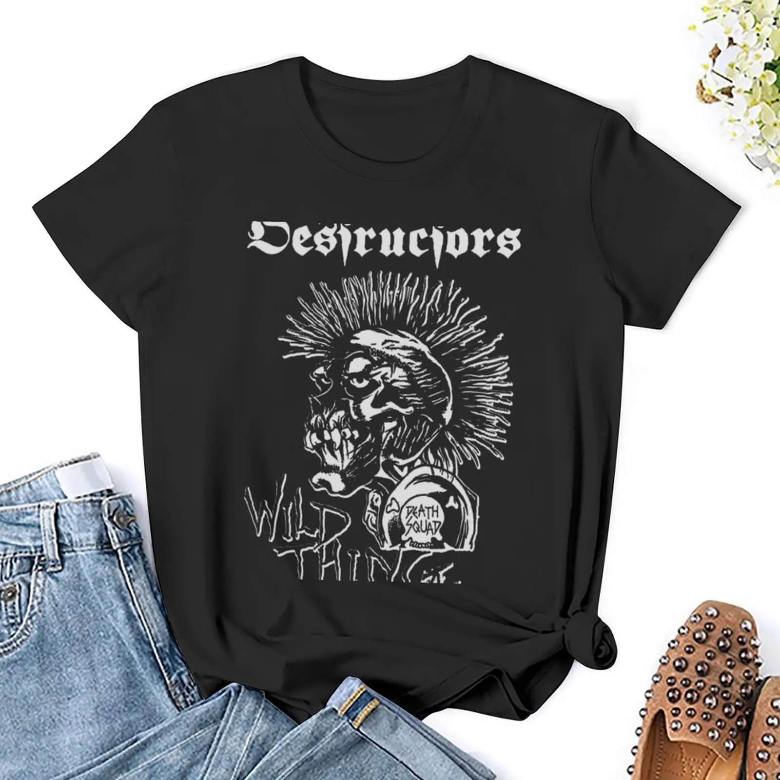 DeBuckle tors-T-shirt en coton pour femme, vêtement vintage, animé