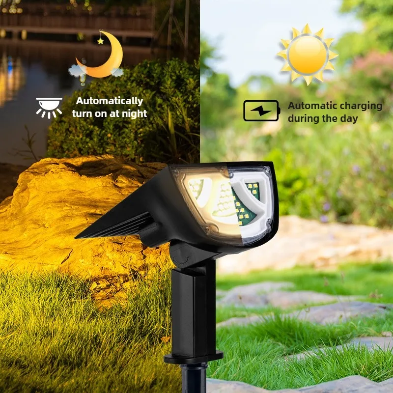 

3Color Solar Garden Light Outdoor Forest Landscape Fighter Styling Shine on Both Sides Waterproof Lawn Courtyard Spotlights Lamp