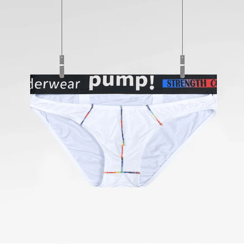 New 1PCS Men's Modal Breathable Convex Pouch Strap Briefs Contrast Letter Print Elastic Waistband Summer Daily Underwear