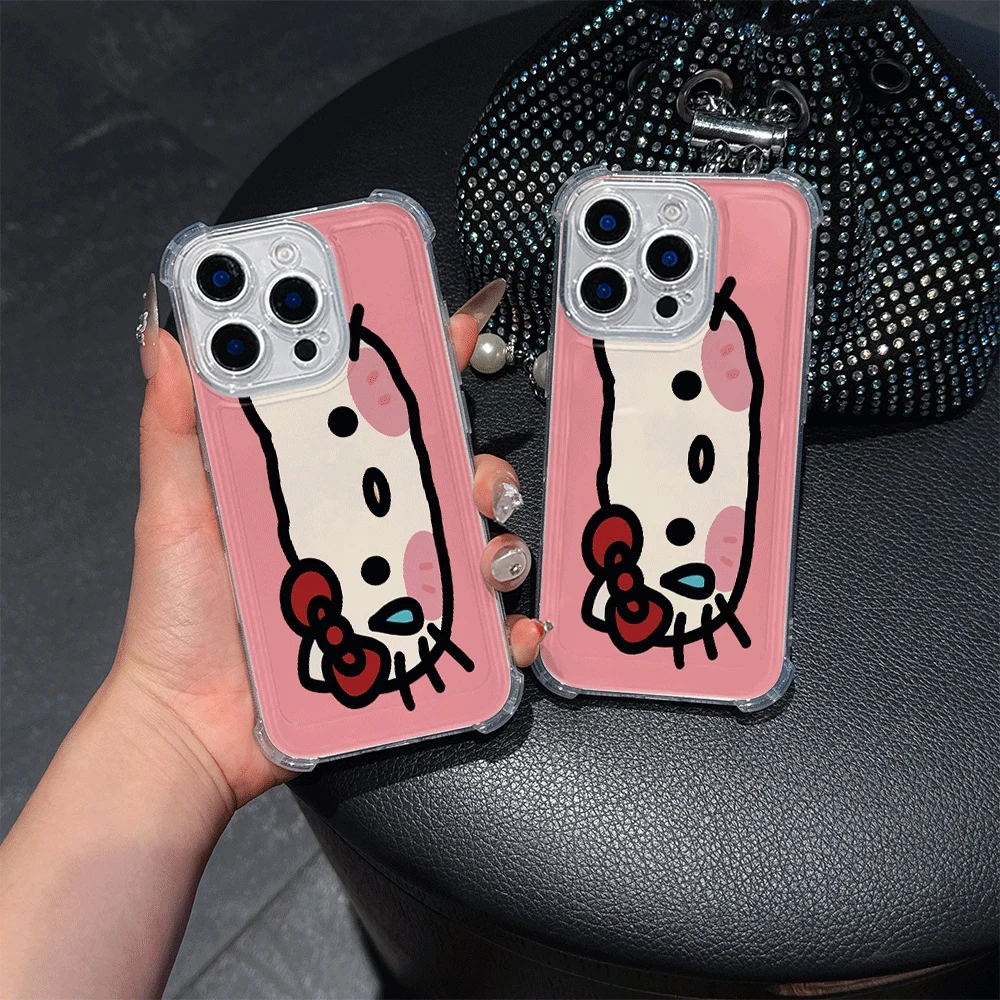 Custodia per telefono trasparente Hellokitty per IPhone 13 IPhone 16/15/14/13/12/11/x/xs/xs Max Custodie per cellulari per ragazze Hello Kitty 2025 Nuovo