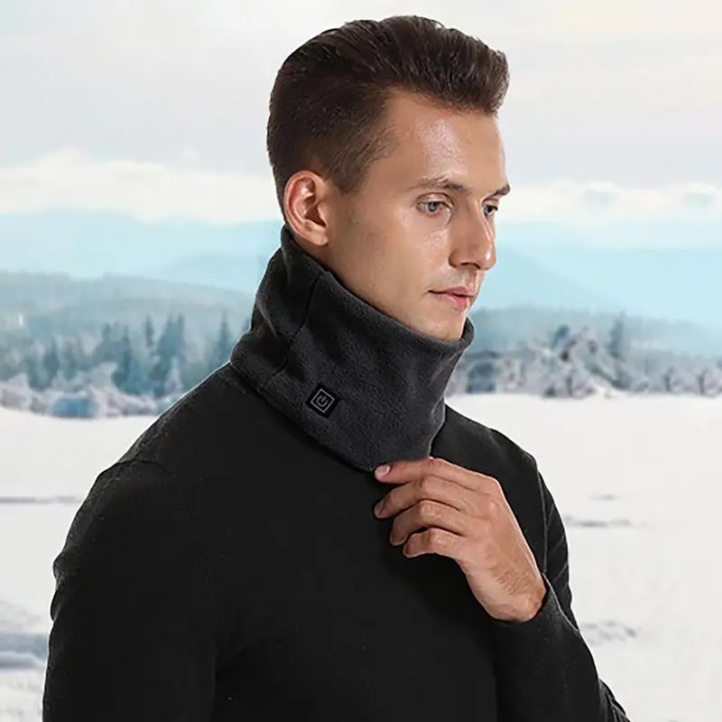 3 Gears USB Electric Heating Scarf Washable Neck Warmer Heating Man's Neck Cover Neck Wrap Fleece Scarf Women Men For Winter