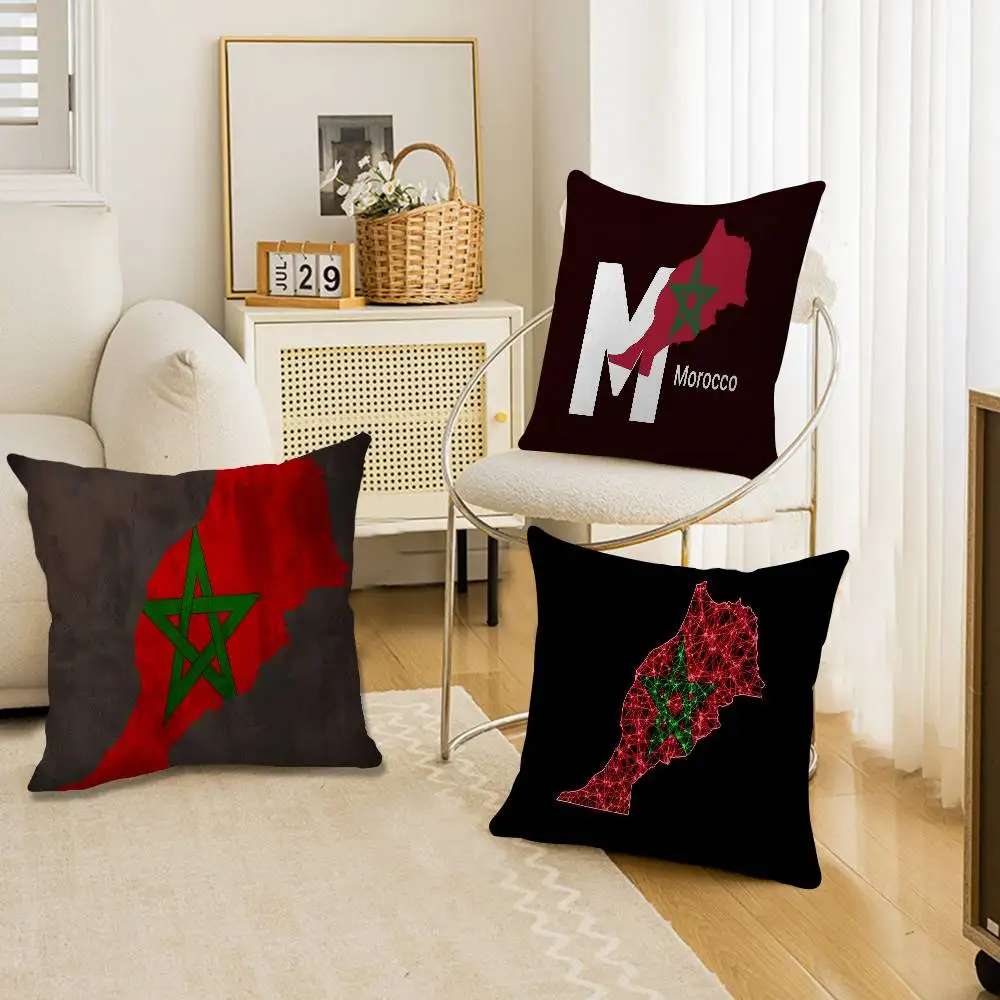 Morocco Map Flag Personalized Pillow Cover Kids Bedroom Wild Party Decor Pillowcase kid Birthday shower Gift