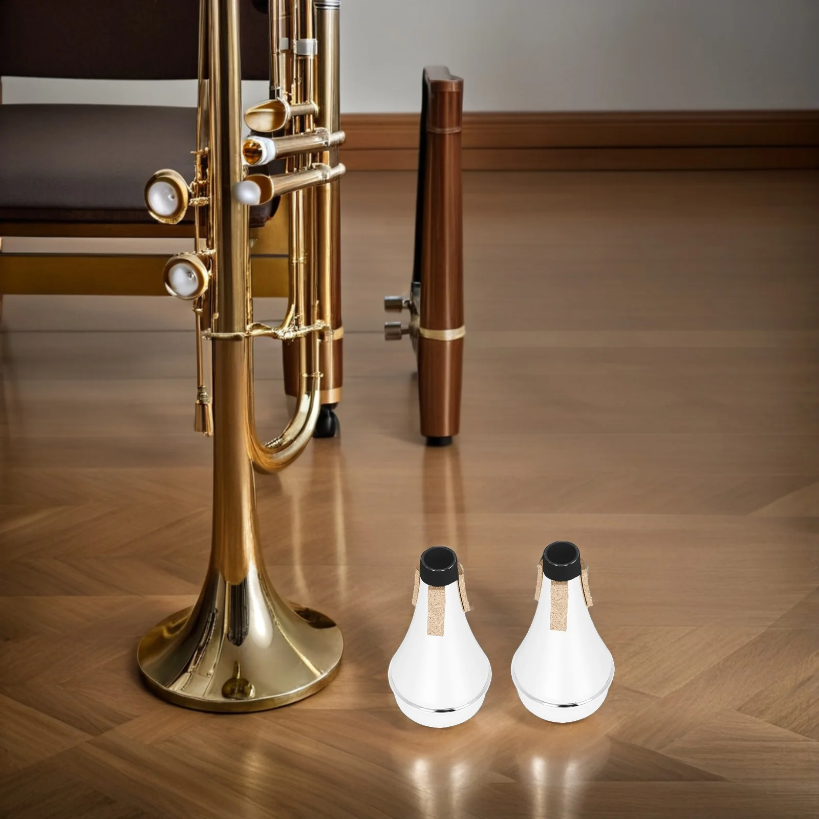 

2pcs Trumpet Mute Plastic Noise Reducer Small Lightweight For Practice Portable Wind Instrument Accessory Beginner Student