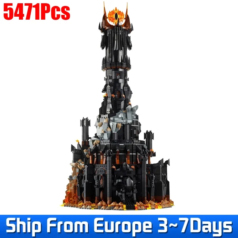 5471Pcs Creative Black Tower Dark Model Building Blocks Kit Bricks Toy for Boys Adult Birthday Gifts Compatible with 10333