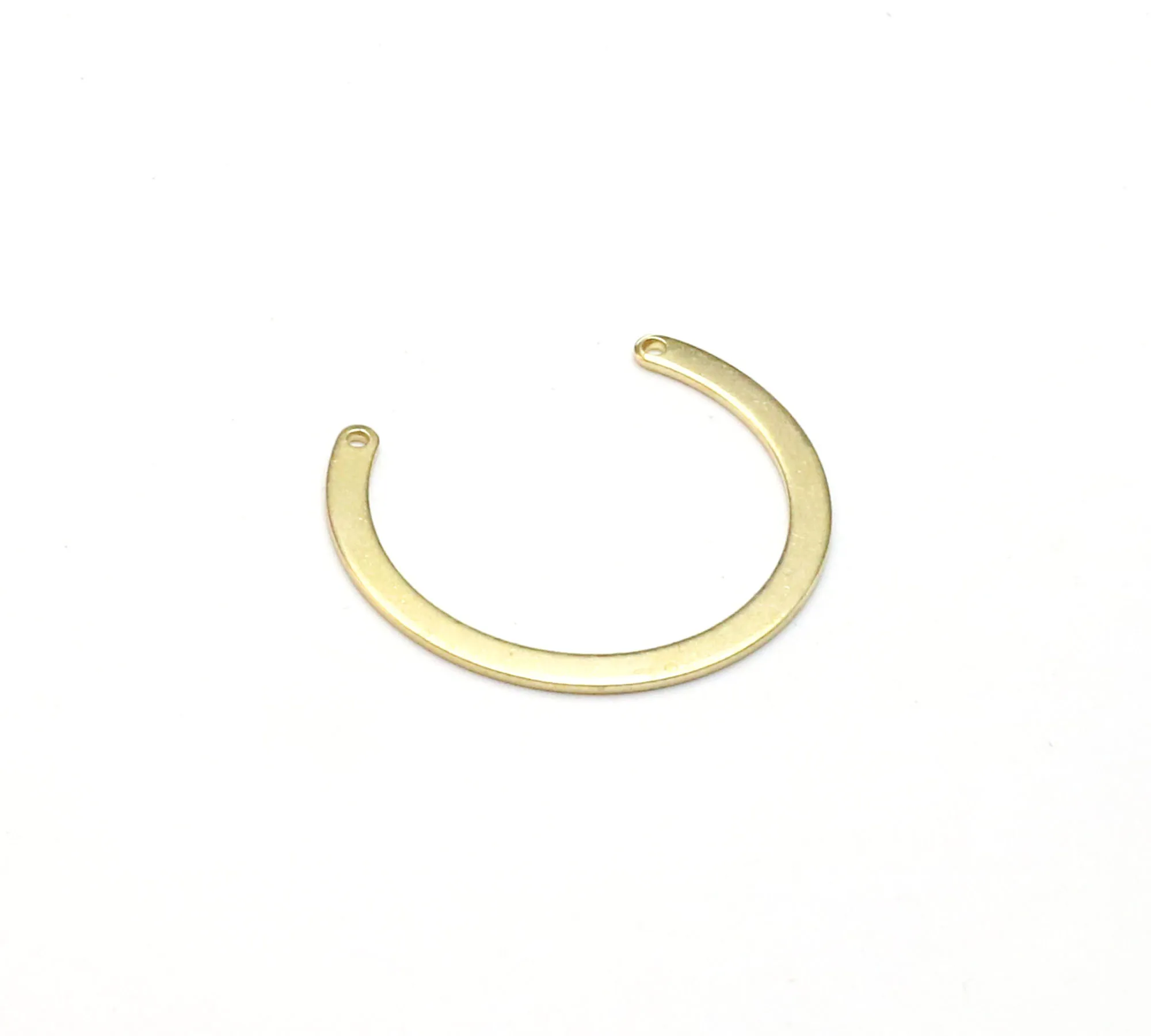 20pcs Round Circle Earring Charms, C Shaped Brass Connector, Link Chain Connector, 28x24mm, Jewelry Making - R778