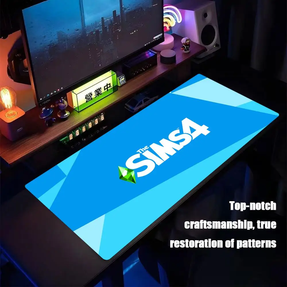 NEW Game The Sims 4 Emerald Mouse Pad Tapetes de Mesa Teclado, Borracha Kawai, Tapete de Mesa Antiderrapante, XXL90x40cm