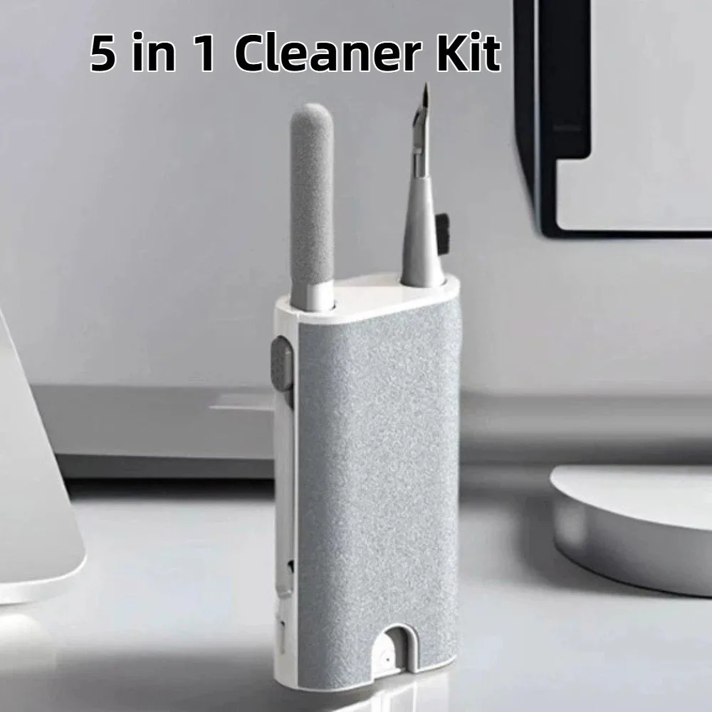 

Набор для чистки электроники 5 в 1: портативный многофункциональный комплект для экранов, удобный легкий набор для чистки наушников и линз