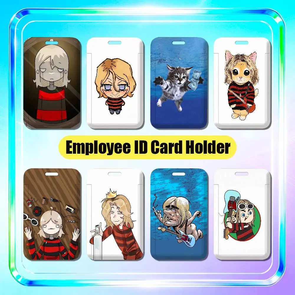 For K-Kurt C-Cobain Employee ID Card Holder Office Work Student Bank Credit Decoration Case Badge