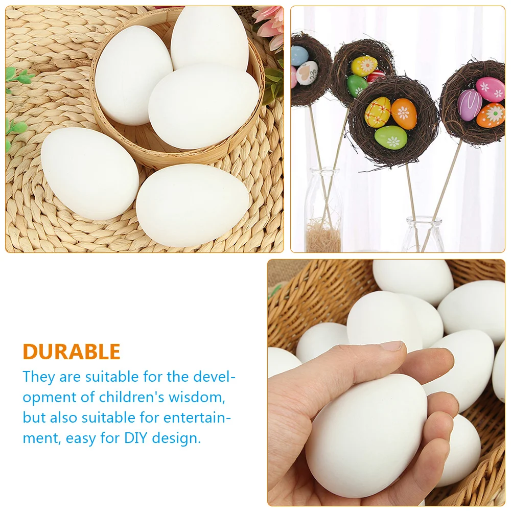 

30pcs Plastic Diy Eggs For Kids Hand-Painted Simulation Fake Eggs Crafts Decorative Children Educational Easter Party Props
