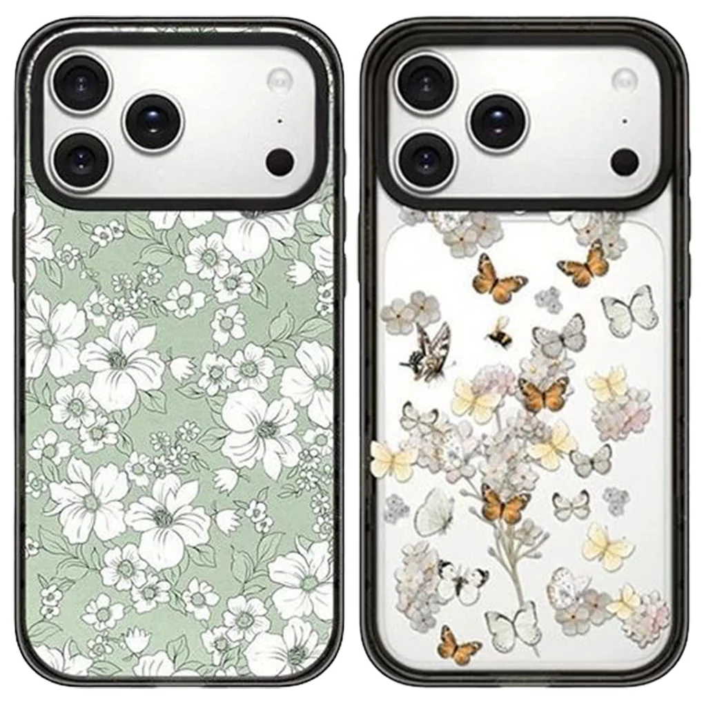 

Multicolor Butterfly Acrylic Black Border Magnetic Case: Compatible with IPhone 17 16 15 14 13 12 Pro Max 17 Air