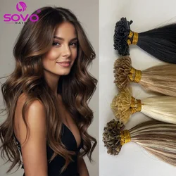 SOVO U Tip Human Hair Extension Real Human Hair Honey Blonde Straight Hot Fusion Keratin Extensions 100g or 200g pack For Women