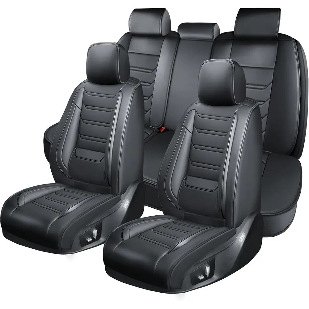 

Fit BU4 Car Seat Covers for Select 2000-2030 - Full Coverage Leather, Waterproof & All Weather Seat Cushion Protector, Full Set,