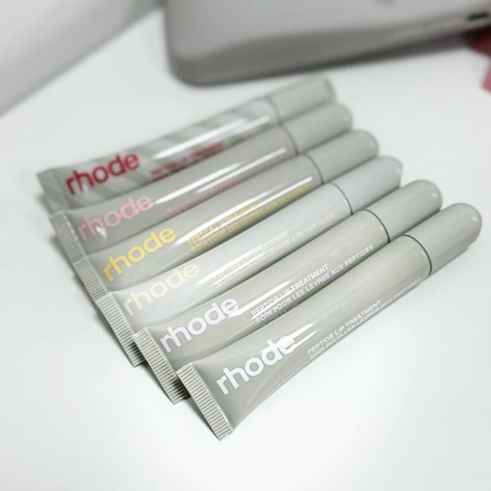 Rhode Makeup Lip Glosses Plump Moisturizing Lip Glaze Oil Long Lasting Nourishing Lipstick Care Ins Salty Tan Raspberry with Box image 3