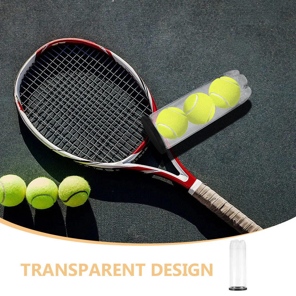 

5pcs Tennis Cylinders PVC Transparent Containers Black Supply Clear Portable Balls Holder Bottle Storage Organizer