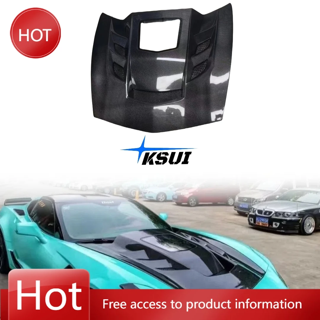 

High Quality Carbon Fiber Z06 Style Hood Suitable for Chevrolet Corvette C7 Transparent Hood Engine Cover