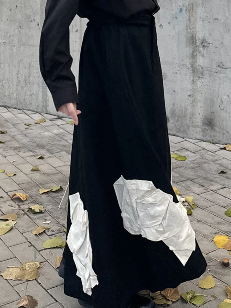 FANTASTION 오리지널 클라우드 스플라이스 와이드 레그 팬츠 입체 컷 유니섹스 루즈 오버사이즈 캐주얼 시크 바지