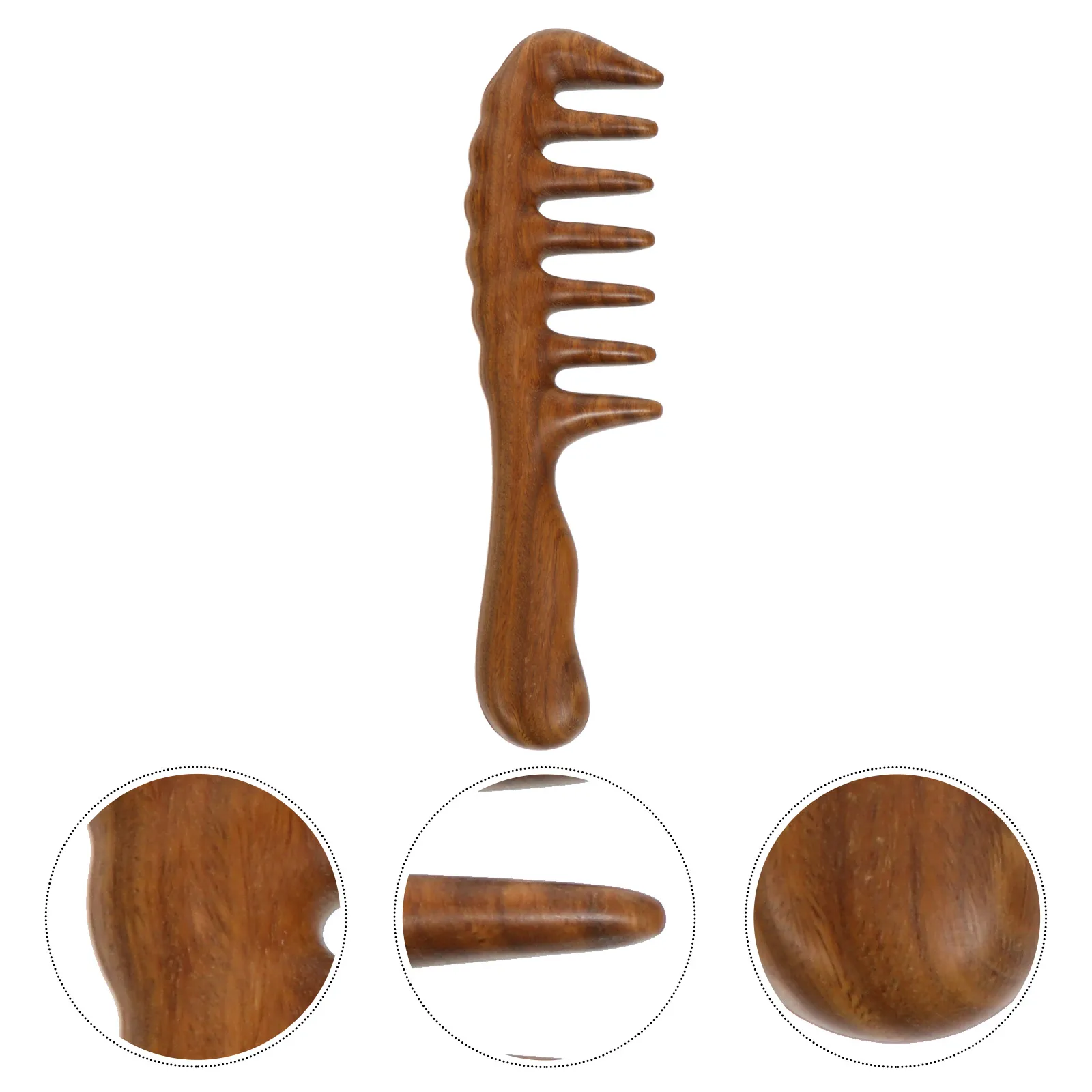 

Large Teeth Massage Comb Wood Tool Detangling Portable Smooth Long Thick Hair Wet Quality Hair Care