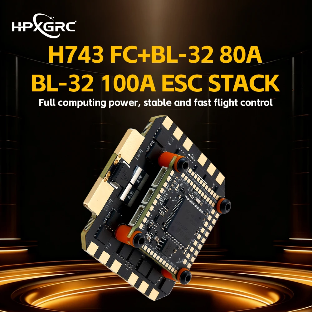 

Контроллер полета HPXGRC H743 Stack H743 ICM42688P с BLHeli_32 80A/100A ESC 3-8S LIPO 30,5x30,5 мм для гоночного дрона RC FPV