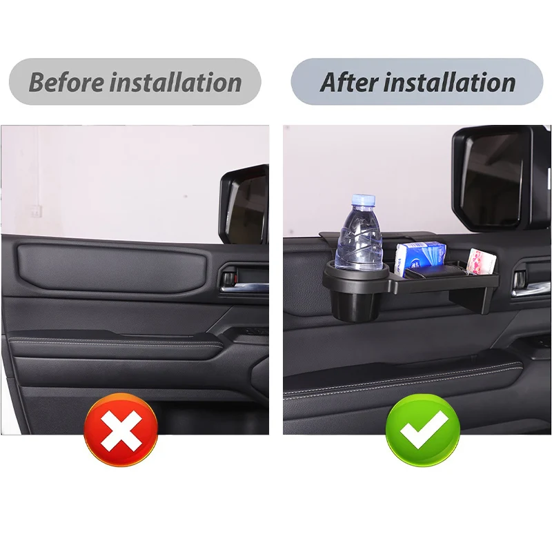 For Toyota Land Cruiser Prado 250 2024 Black Car Organizer Box Side Door Window Phone Slot Hanging Storage Rack Auto Accessories