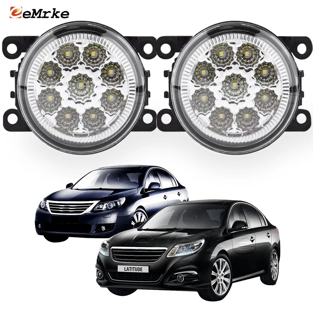 

EEMRKE 2 шт. 9 светодиодных противотуманных фар для Renault Latitude L43 2011-2015 / Samsung SM5 L43 SM7 L47 H11 Противотуманные фары в сборе DRL