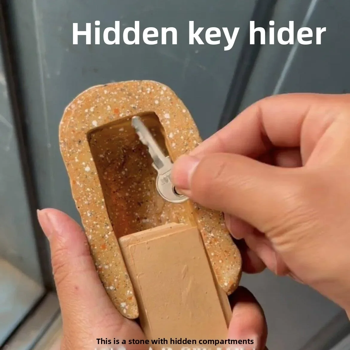 Fake Rock Hidden Key Hider, Discreet Spare Key Storage Box, Creative Anti-Lost Security Container Near Entry Door