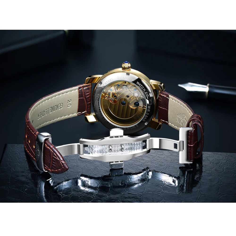 GUANQIN Design Watches Men Top Brand Luxury Watch Fashion Casual Automatic mechanical Watch Clocks Reloj Relogio masculino