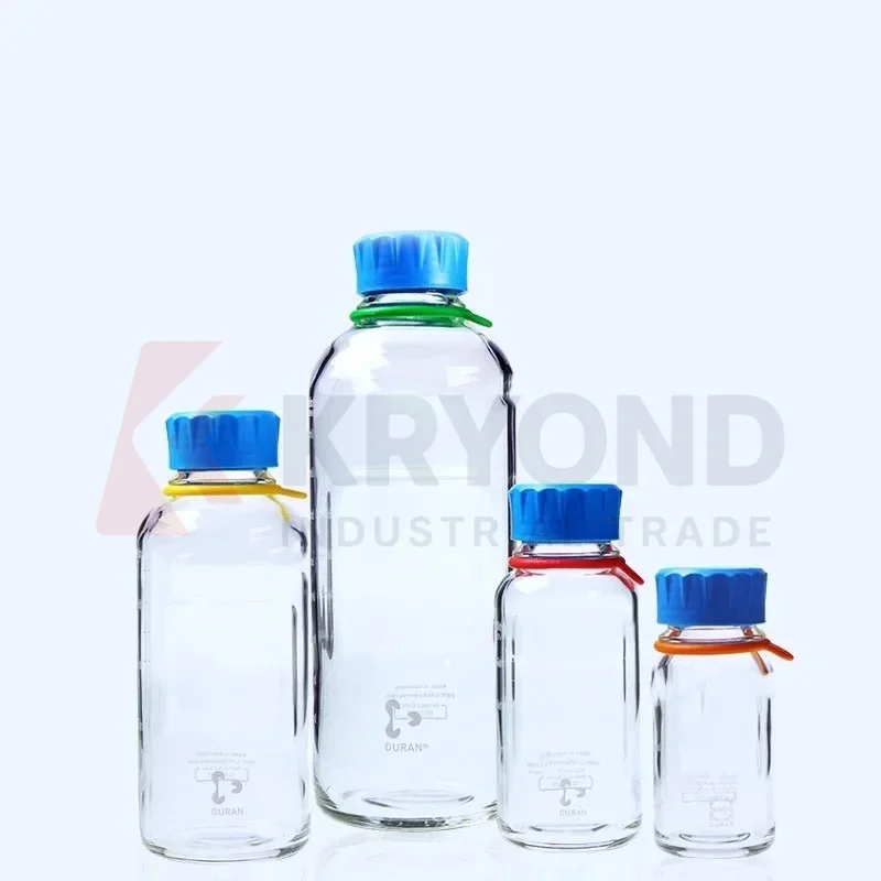 German Schott Duran YOUTILITY Serum Bottle GL45, 125/250/500/1000ml, Blue Cap Laboratory Reagent Water Glass Bottle