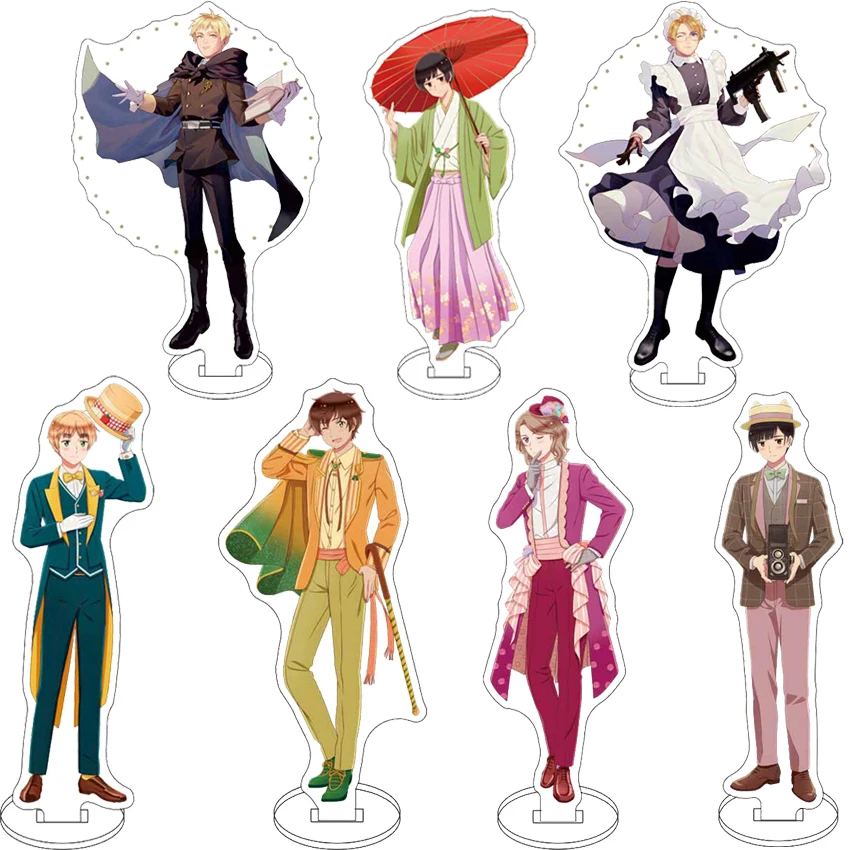 Soporte de figura acrílica de 16 cm, diseño de anime, Hetalia: Potencias del Eje. ‌ Arthur Kirkland, Wang Yao, Alfred F. Jones, Ivan Braginsky, adornos y regalos.
