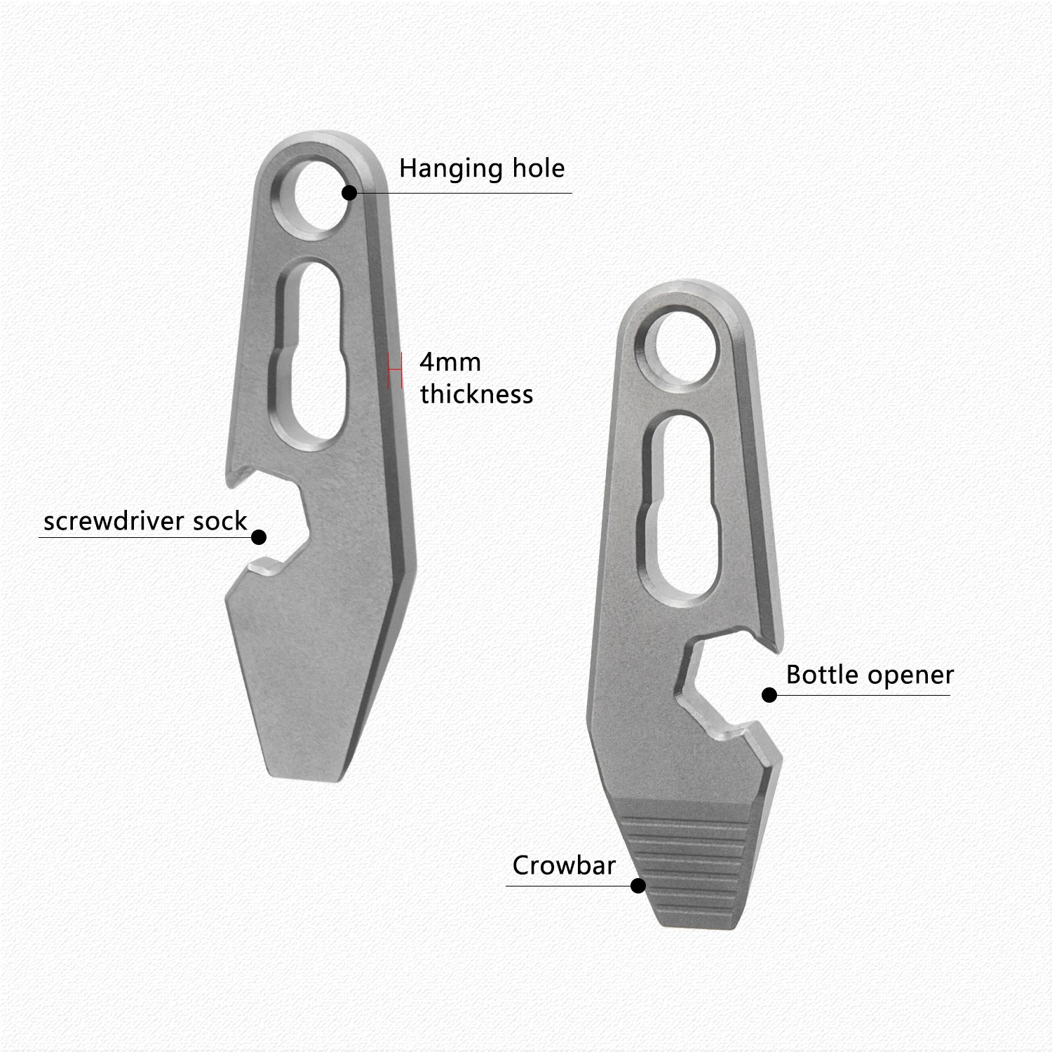 Titanium Alloy Crowbar Bottle Opener Hexagon Wrench New Outdoor Survival EDC Tools Multifunction Camping Gear Gift