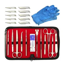 22pcs/set Steel Anatomical Scissors Dissection Needle Teaching Experimental Equipment Dental Laboratory Tools Dental Materials