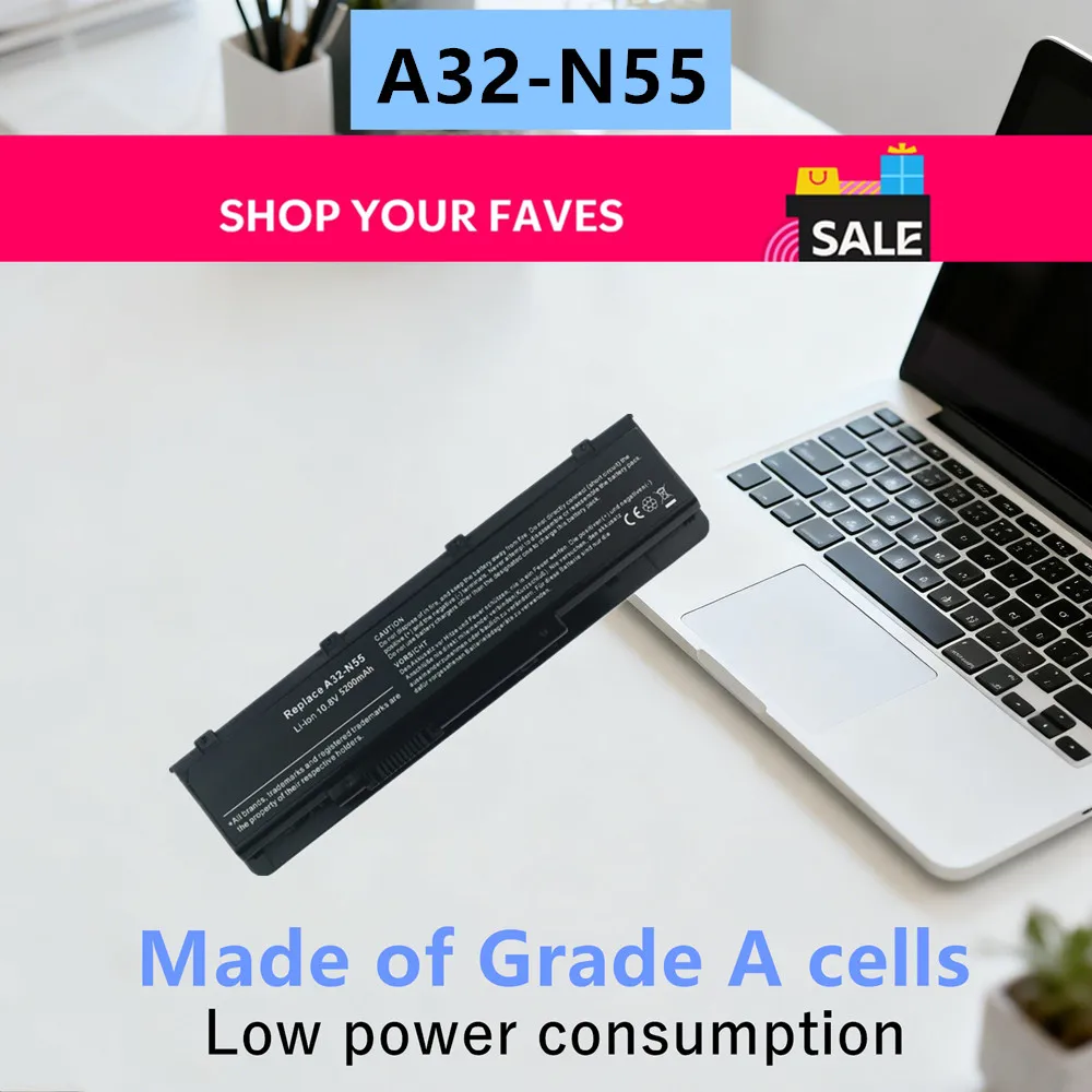 NEW Laptop Battery For ASUS A32-N55 N45 N45E N45S N45SF N55 N55E N55S N55SF N75 N75E N75S N75SF N75SJ N75SL Series 6 CellS