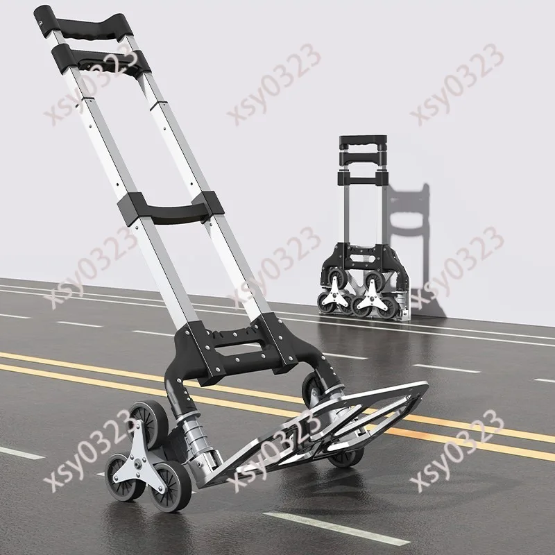Foldable Hand Trolley Portable Shopping Cart Luggage Hauler for Groceries Courier Goods Transport
