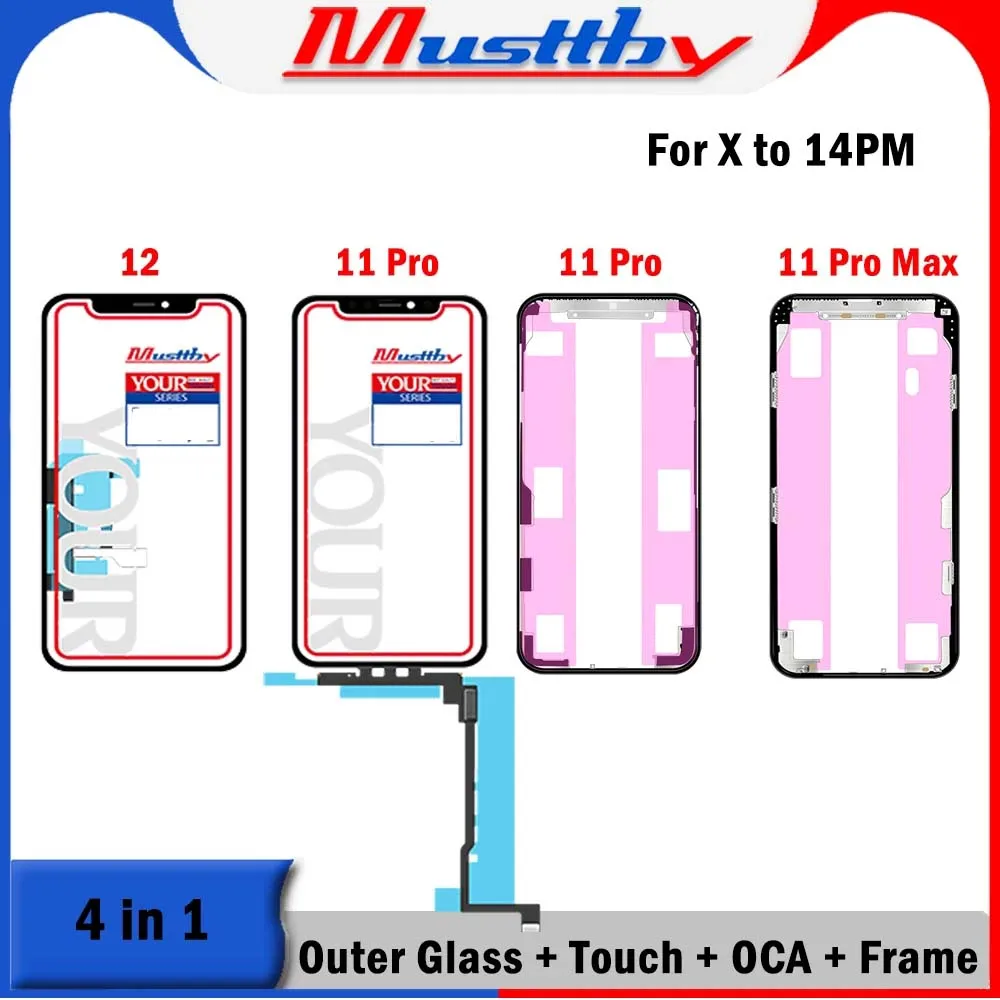 Musttby 5set 100% OEM Quality Touch Screen Glass Digitizer Sensor+OCA Hollow Sheet For iPhone 12 13 Display Screen Replacement